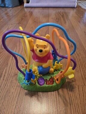 2000 Mattel Fisher Price Winnie the Pooh Slide N Spin Bees Bead Maze Tested Toy